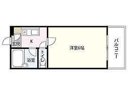駅前Kビル 1Kの間取図画像