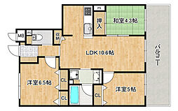 アルファステイツ海田 2階3LDKの間取り