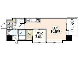 桜橋パーク 7階1LDKの間取り