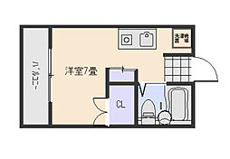 アンシャンテ住吉 ワンルームの間取図画像