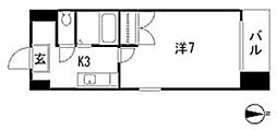 バオバブ白島 1Kの間取図画像