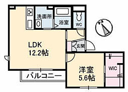 シャーメゾン八幡東 1LDKの間取図画像