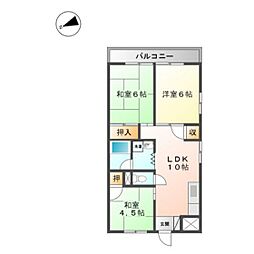 ハイコーポ西原 3LDKの間取図画像