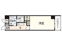 グランドール濱本 1Kの間取図画像