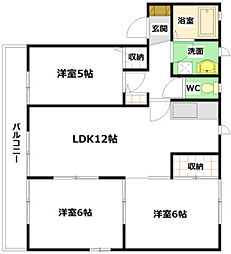 スプリング・ポートA 3LDKの間取図画像