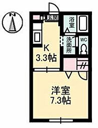ジェネス21 1Kの間取図画像