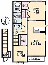 プロヌーブナギサ 2LDKの間取図画像