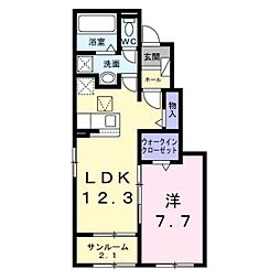 緑井3丁目アパート 1LDKの間取図画像