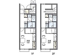 レオパレス行友 1Kの間取図画像