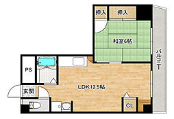 第三津広ビル 1LDKの間取図画像