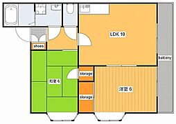 セピア大町 2LDKの間取図画像