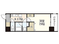 CASAEN3 1Kの間取図画像