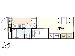 レオパレスもみじ2 1Kの間取図画像
