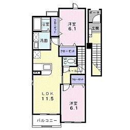ブリーゼ・F 2LDKの間取図画像