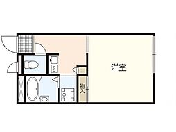 レオパレス西山荘 ワンルームの間取図画像