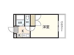 レオパレスポラール 1Kの間取図画像