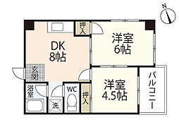 平崎ビル 2DKの間取図画像