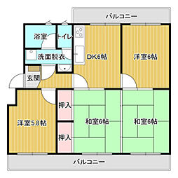 エメラルドマンション安古市 4DKの間取図画像