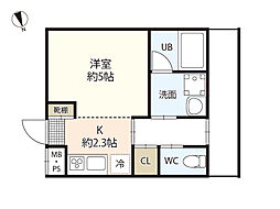 MTerrace八幡東弐番館 ワンルームの間取図画像