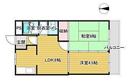 坂本ビル 2LDKの間取図画像