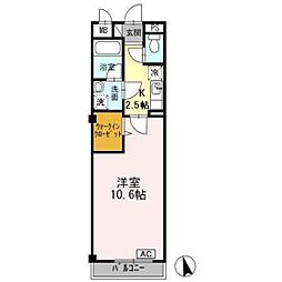 プチコート 1Kの間取図画像