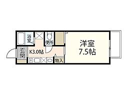 セレスト瀬の川 1Kの間取図画像