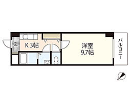 Villa大原駅前 1Kの間取図画像