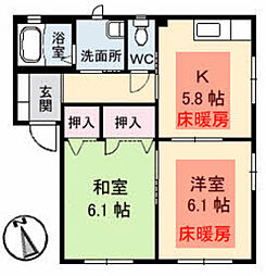 クレルM 2Kの間取図画像