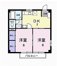 フォーレストサイド 2DKの間取図画像
