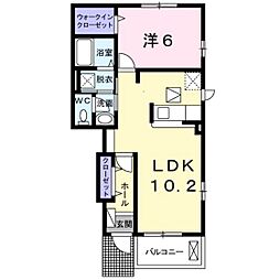 サニーユニゾンC 1LDKの間取図画像