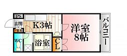 サニーコーポ武田2 1Kの間取図画像