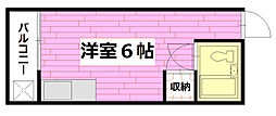 サンリビング2 ワンルームの間取図画像