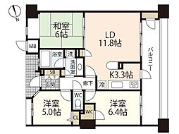 パークハウス縮景園 3LDKの間取図画像