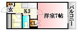 第2大内ビル 1Kの間取図画像