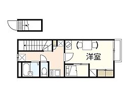 レオパレスプロシード 1Kの間取図画像
