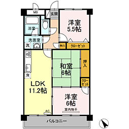 脇坂マンション 3LDKの間取図画像
