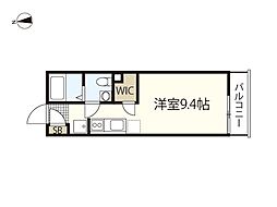 COLLINA口田南 ワンルームの間取図画像