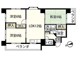 せせら壱番館 3LDKの間取図画像