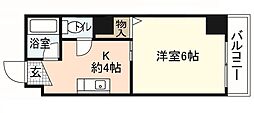 今田ビル楠木 1Kの間取図画像