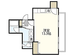 コーポ西翠 ワンルームの間取図画像