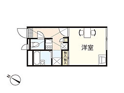 レオパレスASEBA1 1Kの間取図画像