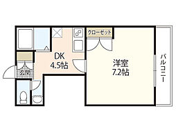 緑樹園コーポ 1Kの間取図画像