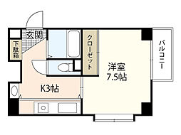 MK-FLATS 1Kの間取図画像