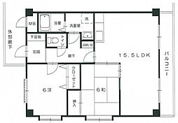 西本ビル 2LDKの間取図画像