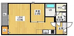 グランティックエトワール 1LDKの間取図画像