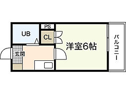 ロイヤル東雲 1Kの間取図画像