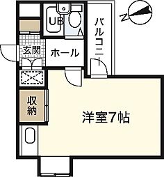 アーバンミササ ワンルームの間取図画像