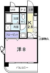ドリームシャトー深川 1Kの間取図画像