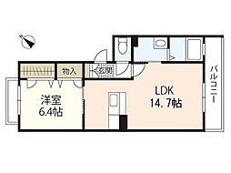グランドマスト高須 1LDKの間取図画像
