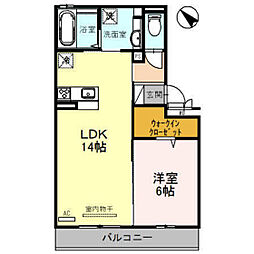 プランタン 1LDKの間取図画像